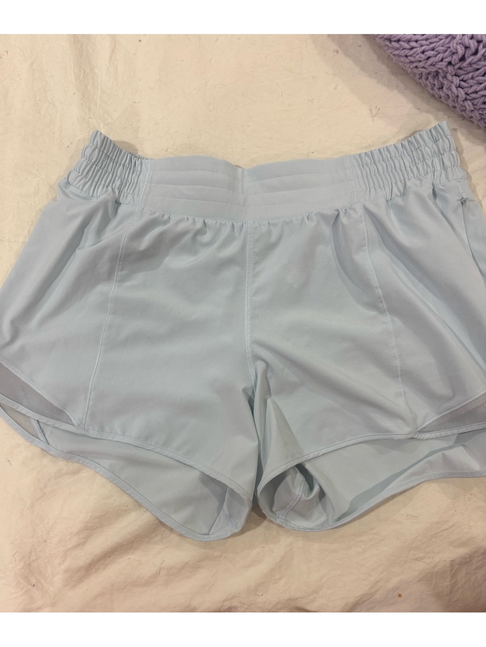 lululemon Hottie Hots 4 inch high rise Running Shorts, Color: Powder blue
